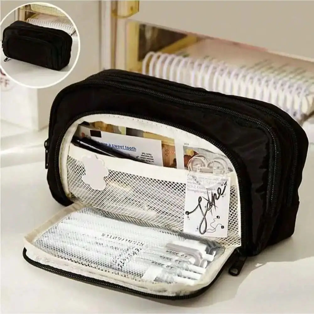 Cute large-capacity multi-layer pencil case, student pencil bag, school stationery box, and cosmetics storage bag